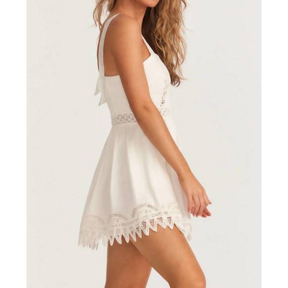 NEW LOVESHACKFANCY tariah mini pinafore in true white - Picture 3 of 4